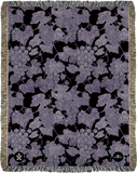 VIN - Ambrosia Grape Vine Pattern Jacquard Woven Blanket - Purple
