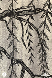 Weeping Willow, BlackCoral Heuchera & Demoiselle Cranes • Large Fabric Textile Wall Hanging Print