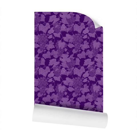 Ambrosia Grape Vine Repeat Wallpaper - Purple