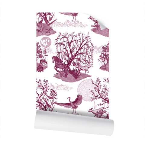 Trellis - Magnolia Warblers - Greyscale - Wallpaper Print