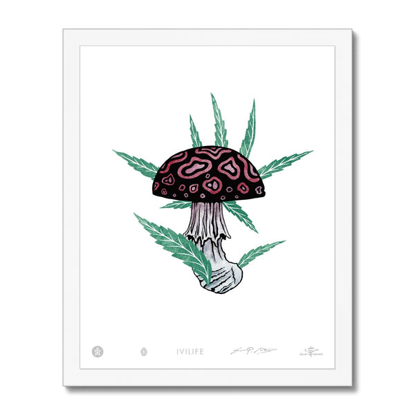 IVI LIFE - Mushroom + Cannabis Print - 005 Framed Print