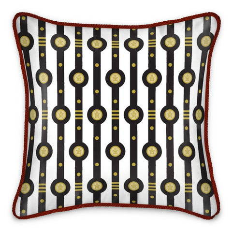Shaman Straps Pattern Silk Cushion