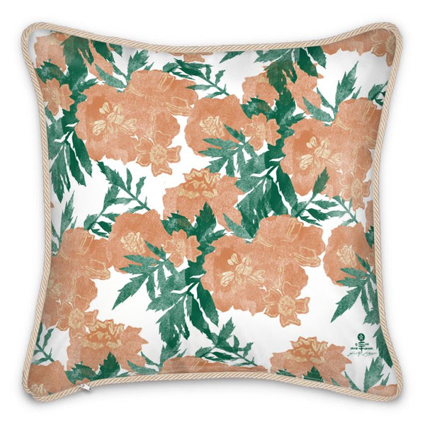 Marigold Floral Silk Cushion