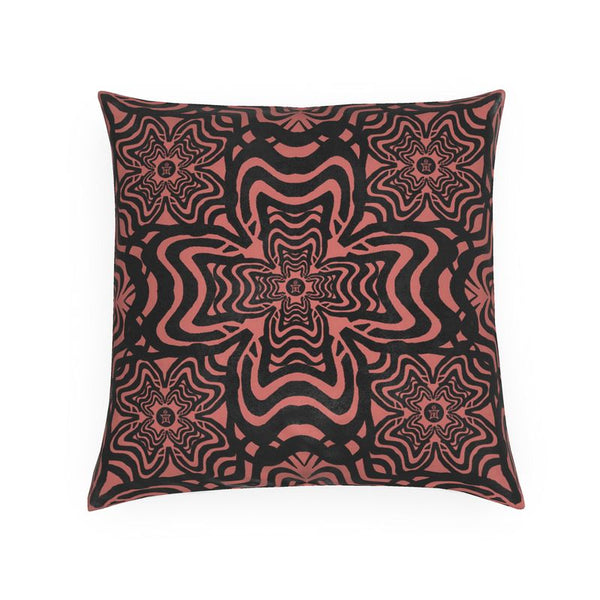 Rooster Feather Red Velvet Cushion