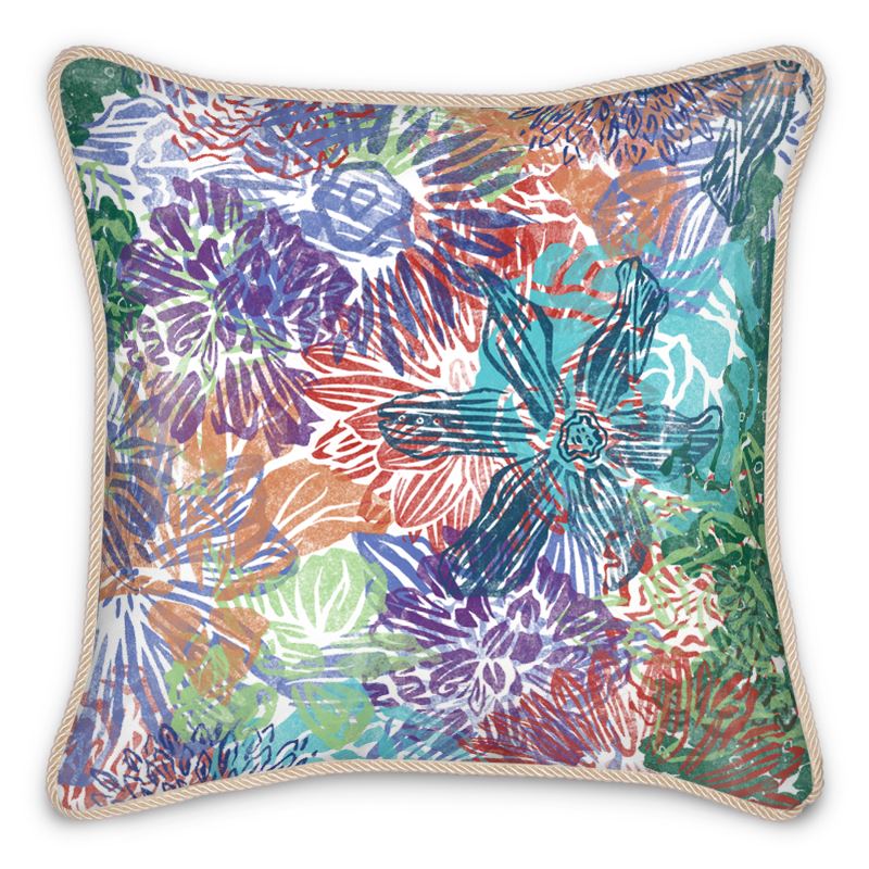 All the Flowers Silk Cushion