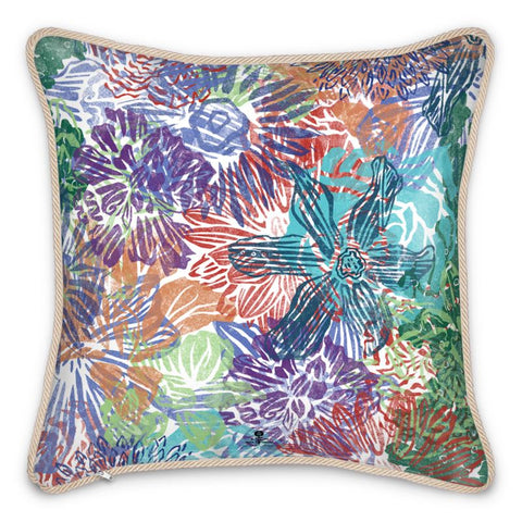 All the Flowers Silk Cushion