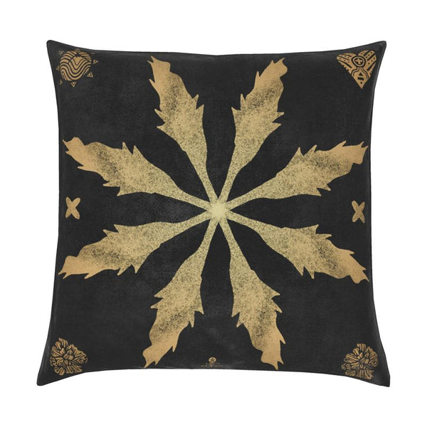 Marigold Leaf Star Velvet Cushion