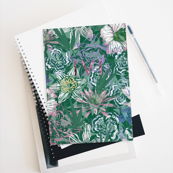 IVI All Over Floral with Cannabis Leaves Sketchbook Journal