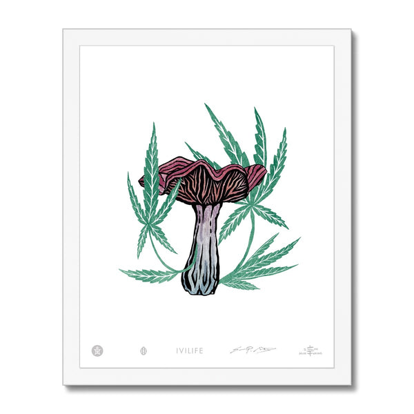 IVI LIFE - Mushroom + Cannabis Print - 002 Framed Print