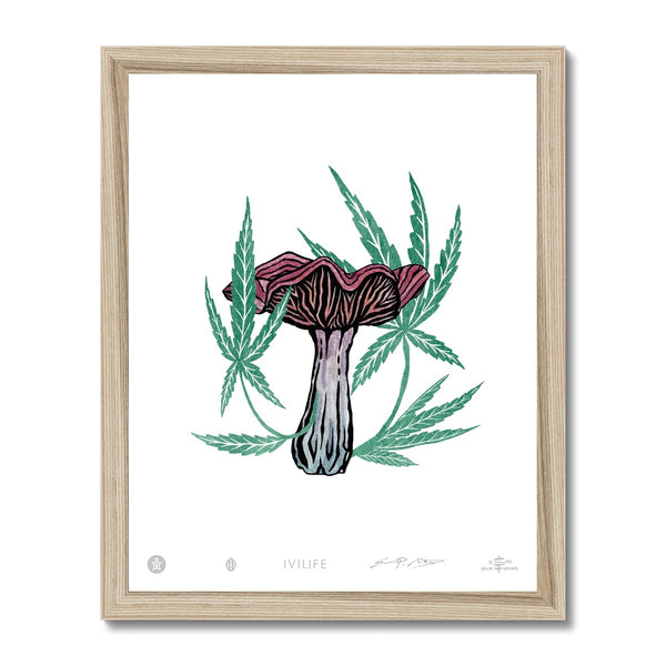 IVI LIFE - Mushroom + Cannabis Print - 002 Framed Print