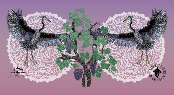 VIN - Blue Herons Silver Sun and Grape Vine - Wine Cooler