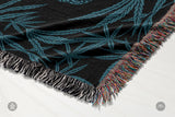 IVI - Mushroom + Cannabis  Blanket Blue Green