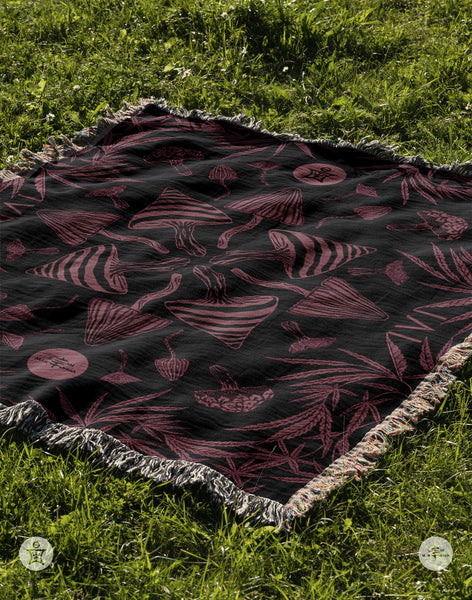 IVI - Mushroom + Cannabis  Blanket Red Purple