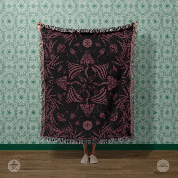 IVI - Mushroom + Cannabis  Blanket Red Purple