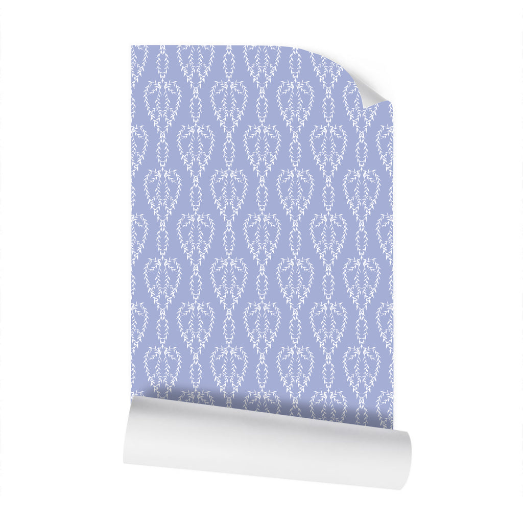 Weeping Willow Branches - White on Light Blue - Small Print