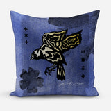 February • (Februarius) Magnolia Light Blue Velvet Cushion