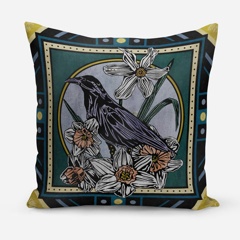 Raven Feather Velvet Cushion