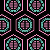 Bee Hive - Black Light Pink & Blue - X Small Wallpaper Print