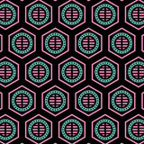 Bee Hive - Black Light Pink & Blue - XX Small Wallpaper Print