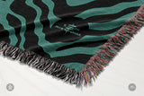 IVI - Abstract Jacquard Woven Blanket - Black Green