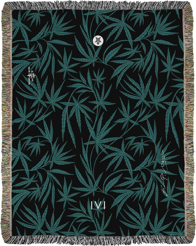 IVI Cannabis Vine Jacquard Woven Blanket