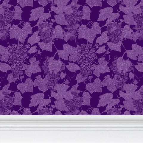 Ambrosia Grape Vine Repeat Wallpaper - Purple