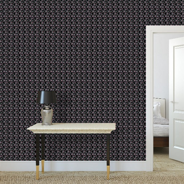 Bee Hive - Black Light Pink & Blue - XX Small Wallpaper Print