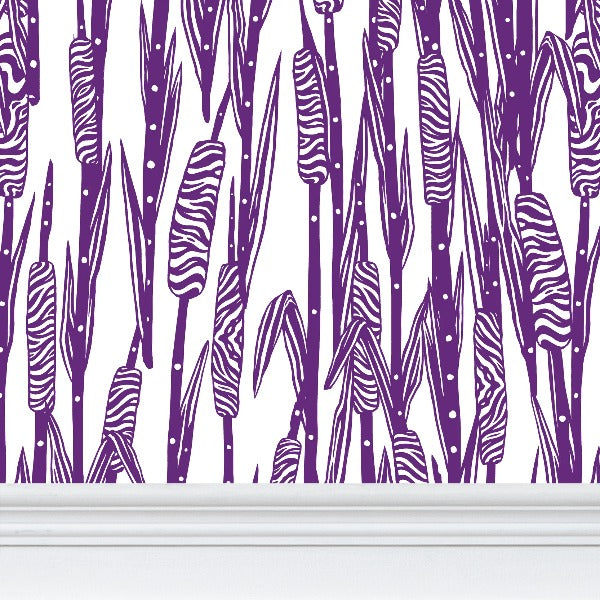 EKO Cattail Pattern Wallpaper Purple