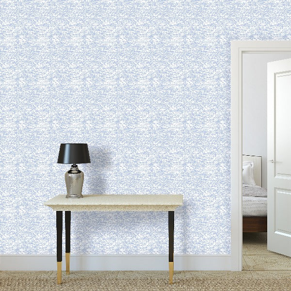 Water - Light Blue on White - Medium Wallpaper Print