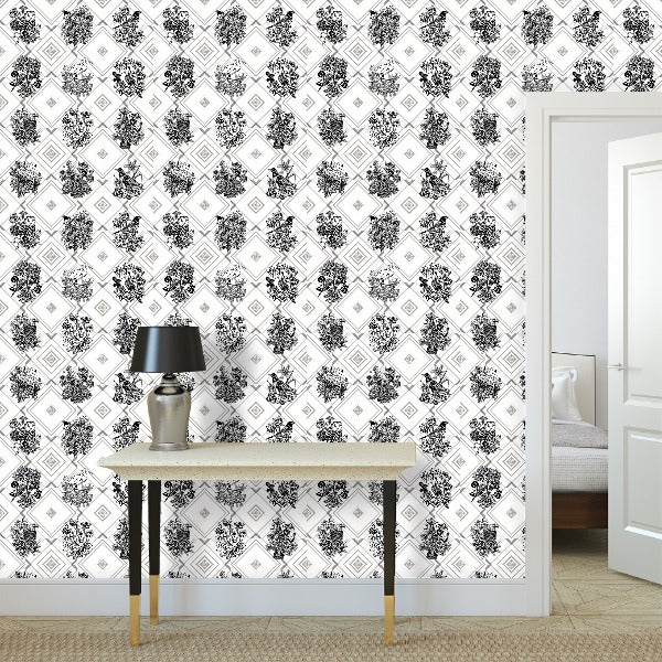 Trellis - The AEON Months - Greyscale - Wallpaper Print