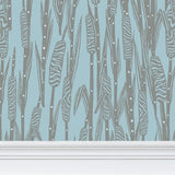 EKO Cattail Pattern Wallpaper White Brown Blue