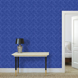 Deco Plates - Blue on Light Blue - Medium Wallpaper Print