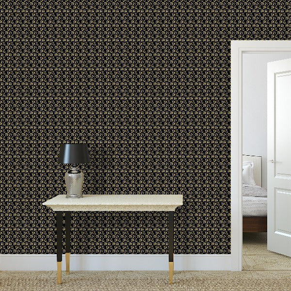 Bee Hive - Black and Gold - XX Small Wallpaper Print