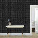 Larkspur Petals Black on Grey - Small Wallpaper Print