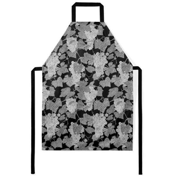 VIN - Grape Vine Apron - White on Black