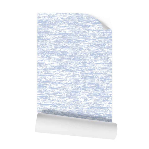 Water - Light Blue on White - Large Wallpaper Print