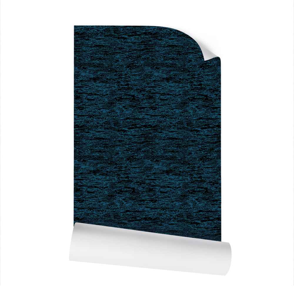 Water - Black on Blue - Medium Wallpaper Print