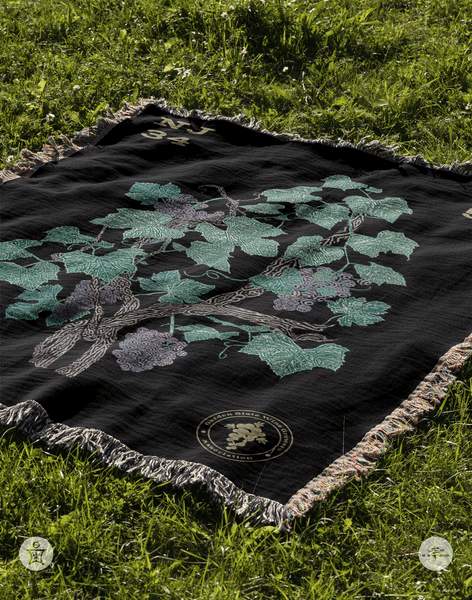 VIN - Ambrosia Grape Vine Jacquard Woven Blanket for the Garden State Wine Growers Association