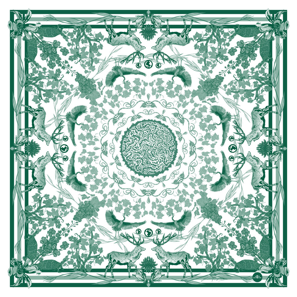 VIN - Fabric Print Green - Table Cloth, Ground Cover Blanket, Wall Covering....