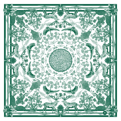 VIN - Fabric Print Green - Table Cloth, Ground Cover Blanket, Wall Covering....