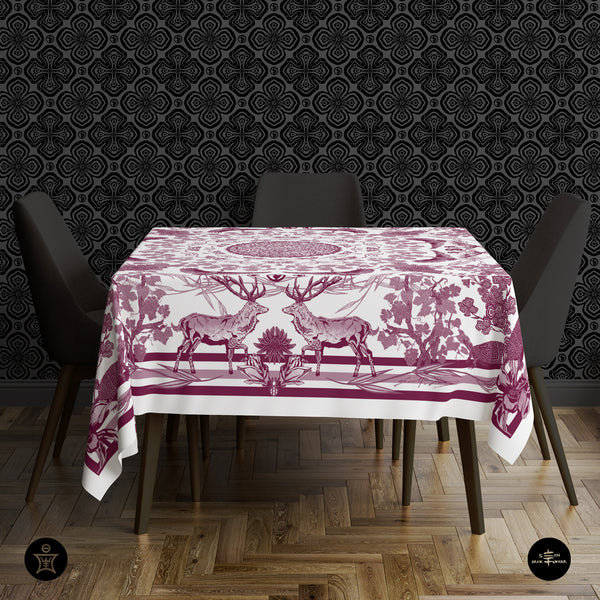 VIN - Fabric Print Red Purple - Table Cloth, Ground Cover Blanket, Wall Covering....