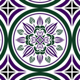 Crownvetch - Purple, Green and Black on White - Large Print