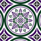 Crownvetch - Purple, Green and Black on White - Medium Print
