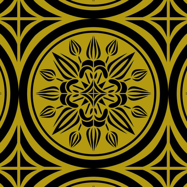 Crownvetch - Gold on Black - Large Wallpaper Print