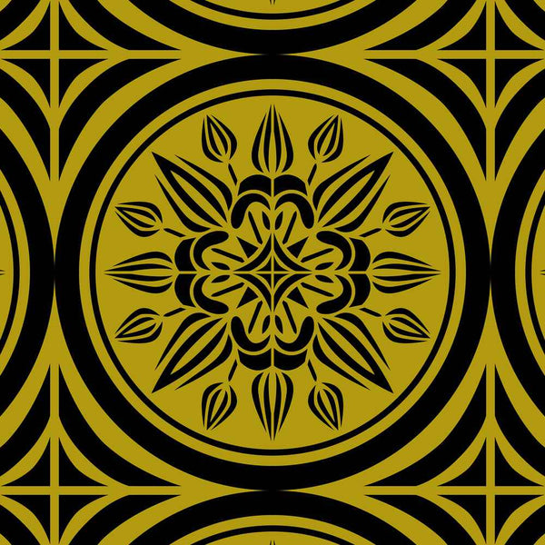 Crownvetch - Gold on Black - Medium Wallpaper Print
