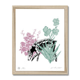 AEON Doberman w/ Black Coral Heuchera 11 x 14 Framed Art Print