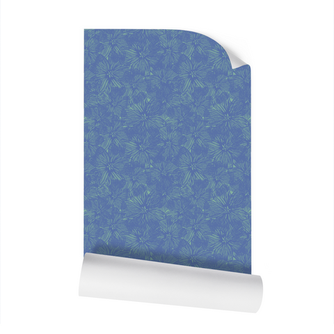 Violet Floral Blue/Green - Wallpaper Medium Print