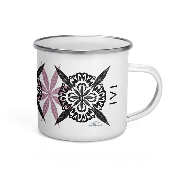 IVI California Poppy with Cannabis Leaves Enamel Mug