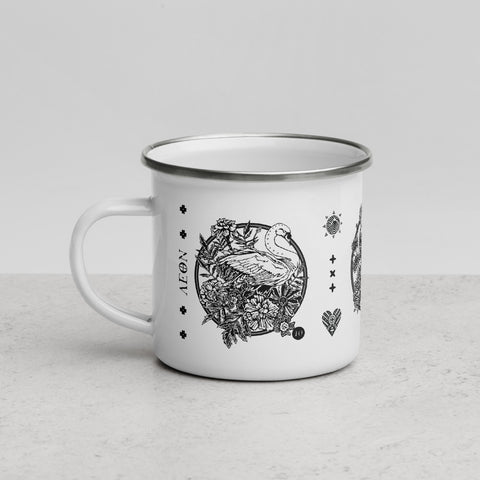 IVI California Poppy with Cannabis Leaves Enamel Mug