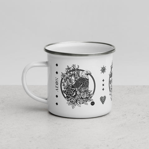 IVI California Poppy with Cannabis Leaves Enamel Mug